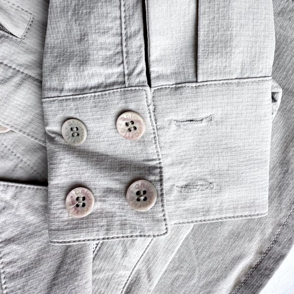 CHLOROPHYLLE Sport Travel Nylon Spandex Front Pockets Beige Shirt Small - Picture 8 of 11